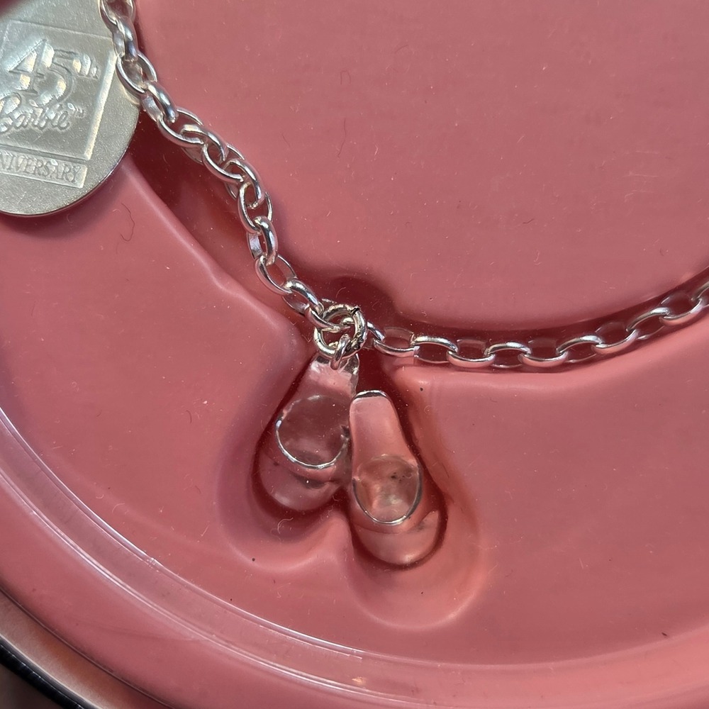 Vintage Hallmark Barbie 45th Anniversary Sterling Silver Charm Bracelet 2004 - Picture 8 of 10
